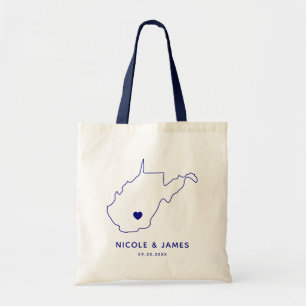 Tote Bag Mariage de Virginie de l'Ouest Welcome Bag Map Fou