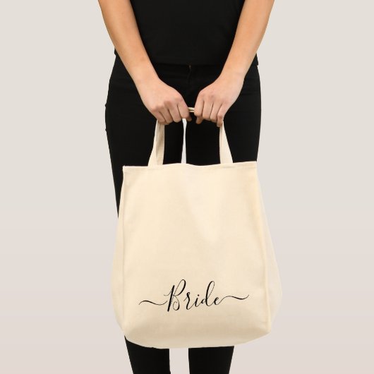 Tote Bag mariage d'écriture moderne Mariée (Devant (produit))