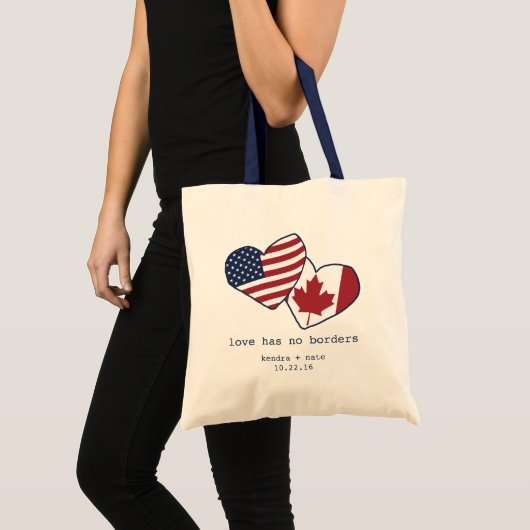 Tote Bag MARIAGE des drapeaux cardiaques des États-Unis et (Devant (produit))