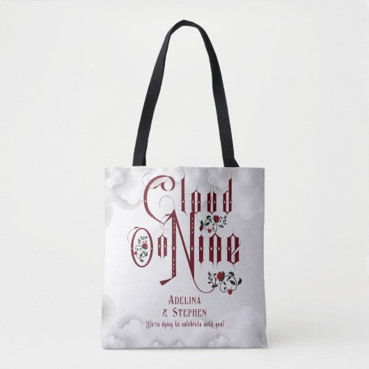 Tote Bag Mariage d'Halloween sur Cloud Nine avec des roses  (Devant)