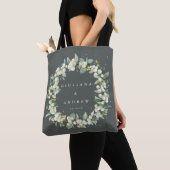 Tote Bag Mariage d'hiver Grey-Green Snowberry+Eucalyptus (De près)