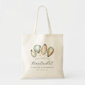 Tote Bag Mariage d'huîtres d'aquarelle côtière (Devant)