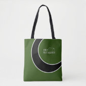 Tote Bag Mariage élégant Ajouter photo personnalisée Vert (Devant)