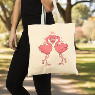 Tote Bag Mariage Flamant Rose Tropical Hawaïen Luau Plage