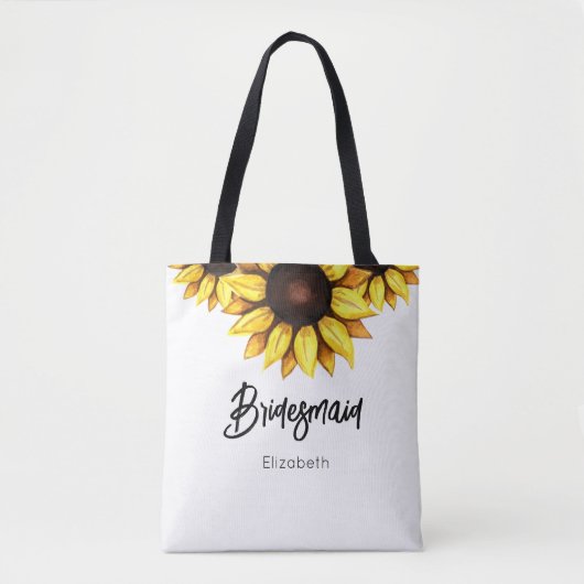 Tote Bag Mariage Fleur de Tournesol Demoiselle d'Honneur    (Devant)