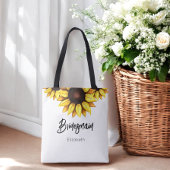 Tote Bag Mariage Fleur de Tournesol Demoiselle d'Honneur   