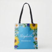 Tote Bag Mariage Floral bleu ciel d'été (Devant)