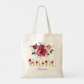 Tote Bag Mariage Floral Burgundy Doré Blush Bride (Dos)