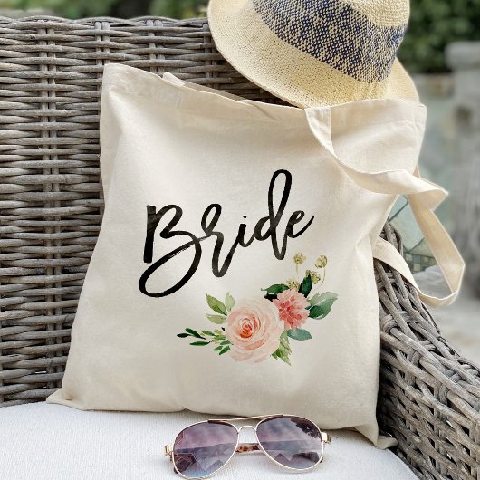 Tote Bag Mariage floral rose mariée