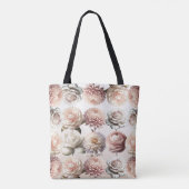 Tote Bag Mariage floral rose rose pâle (Dos)
