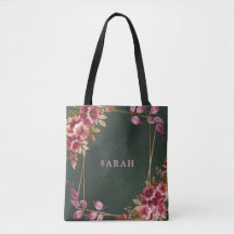 Mariage géométrique doré bordeaux et floral vert