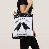 Tote Bag Mariage gothique Ravens de baiser double face (De près)
