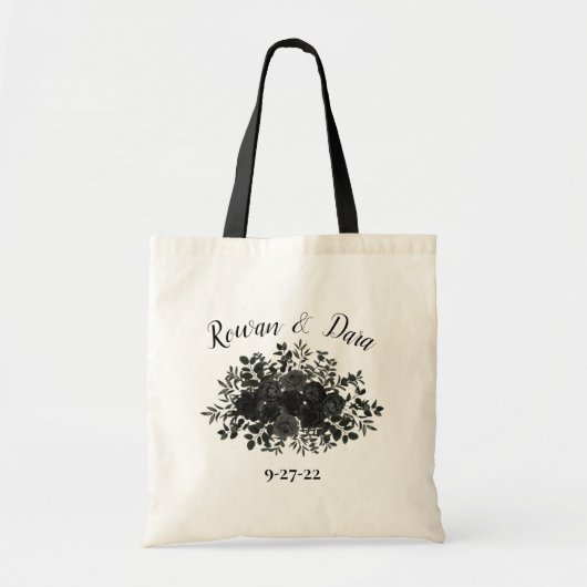Tote Bag Mariage gothique Rose blanc et noir Gift Fourre-to (Devant)
