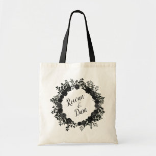Tote Bag Mariage gothique Rose blanc et noir Gift Fourre-to