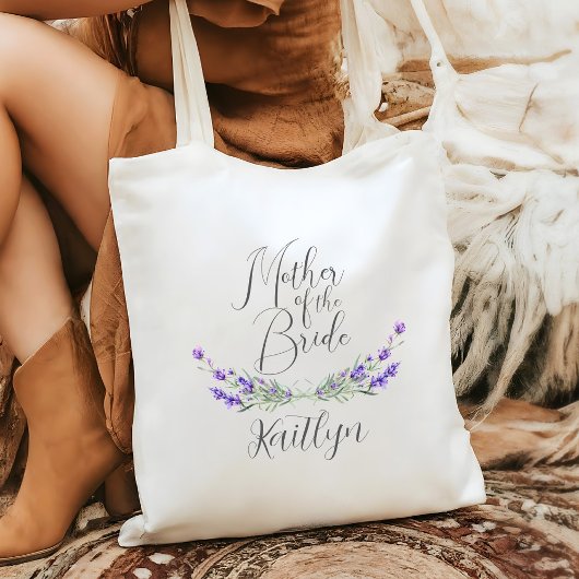 Tote Bag Mariage Lavande Laurier Mère de la Mariée 