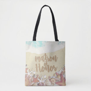 Tote Bag Mariage Matron d'honneur Été Sand Beach Starfish