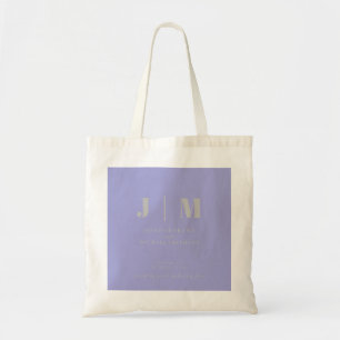 Tote Bag Mariage Minimaliste Lavande Argent Simple Carré