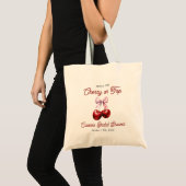 Tote Bag Mariage Moderne Cerise Sur Le dessus Rose Rose Fêt (Devant (produit))