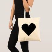 Tote Bag Mariage noir de coeur (Devant (produit))