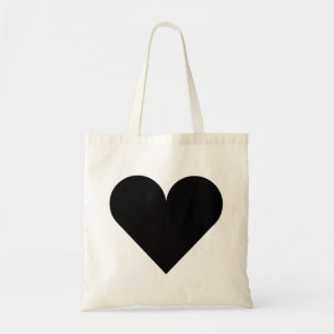Tote Bag Mariage noir de coeur