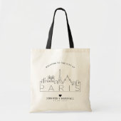 Tote Bag Mariage Paris, France | Skyline stylisée (Devant)