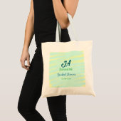 Tote Bag Mariage pastel aquarelle bleu vert nom da (Devant (produit))