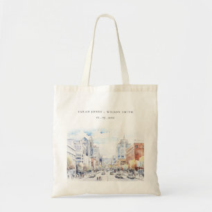 Tote Bag Mariage Paysage Aquarelle Omaha Nebraska