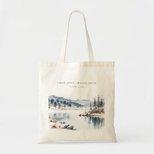 Tote Bag Mariage paysager du lac de la neige d'hiver (Devant)