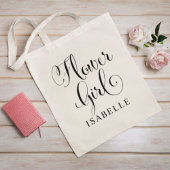 Tote Bag Mariage personnalisé Flower Girl Black Script