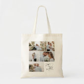 Tote Bag Mariage Photo Calligraphie Collage Keepsaké (Devant)