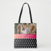 Tote Bag Mariage photo moderne personnalisé m et mrs fourre (Devant)