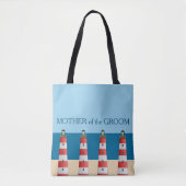 Tote Bag Mariage plage Mère Groom phares sable mer. (Devant)