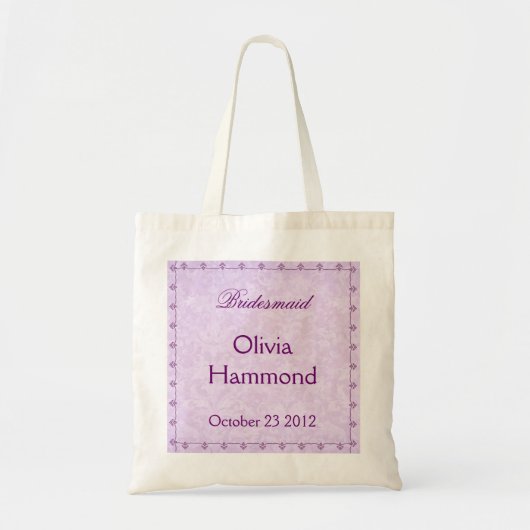 Tote Bag Mariage pourpre NOMMÉ FAIT SUR COMMANDE de (Devant)
