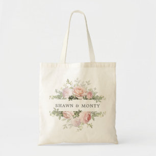 Tote Bag Mariage rose blanc
