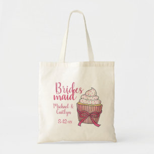 Tote Bag Mariage rose Cupcake Bridesmaid Fourre-tout