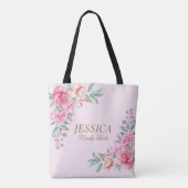 Tote Bag Mariage rose floral (Dos)