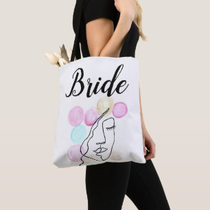 Tote Bag Mariage rose Grey Typographie Mariage élégant Four