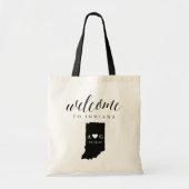 Tote Bag Mariage Silhouette de l'état de l'Indiana Bienvenu (Devant)