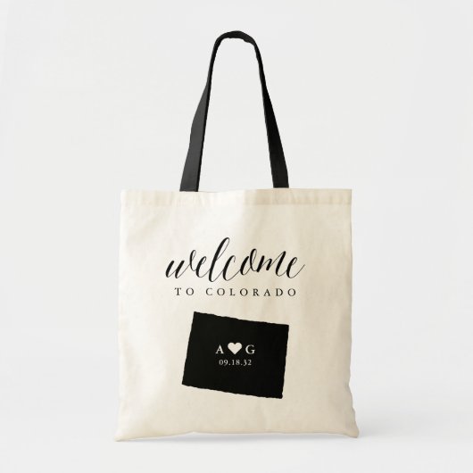 Tote Bag Mariage Silhouette d'Etat Bienvenue Fourre-tout | (Devant)