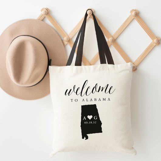 Tote Bag Mariage Silhouette d'Etat Bienvenue Fourre-tout |