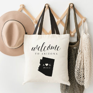 Tote Bag Mariage Silhouette d'Etat Bienvenue Fourre-tout