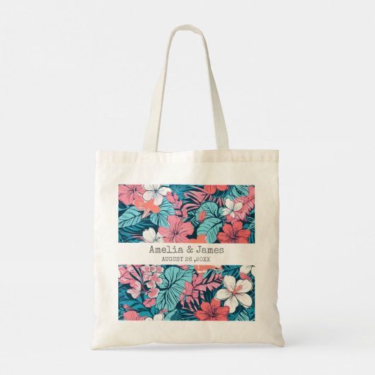 Tote Bag Mariage tropical à Luau Hawaiian Faveurs (Dos)