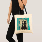 Tote Bag Mariage vintage Design classique | bleu turquoise (Devant (produit))
