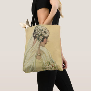 Tote Bag Mariage Vintage, Portrait de Mariée Victorienne
