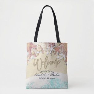 Tote Bag Mariage Welcome Summer Beach Starfish Coques de me