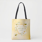 Tote Bag Mariée à abeille joyeux bourdon abeilles jaune nid (Devant)