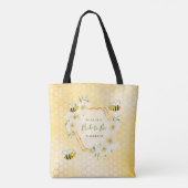 Tote Bag Mariée à abeille joyeux bourdon abeilles jaune nid (Dos)