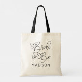 Tote Bag Mariée à être noir Script moderne mariage personna (Dos)