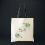 Tote Bag Mariée. Aquarelle succulente. Cactus Mariage<br><div class="desc">sac fourre-tout Mariage "Mariée" avec succulents aquarelles. Contactez-moi,  s'il vous plaît,  si vous avez besoin d'autres articles.</div>