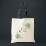 Tote Bag Mariée. Aquarelle succulente. Cactus Mariage<br><div class="desc">sac fourre-tout Mariage "Mariée" avec succulents aquarelles. Contactez-moi,  s'il vous plaît,  si vous avez besoin d'autres articles.</div>